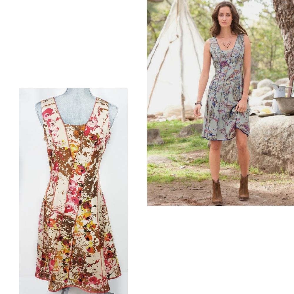 Sundance Evelyn Floral Silk Bohemian Dress 6